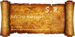 Sáry Mariann névjegykártya