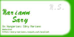 mariann sary business card